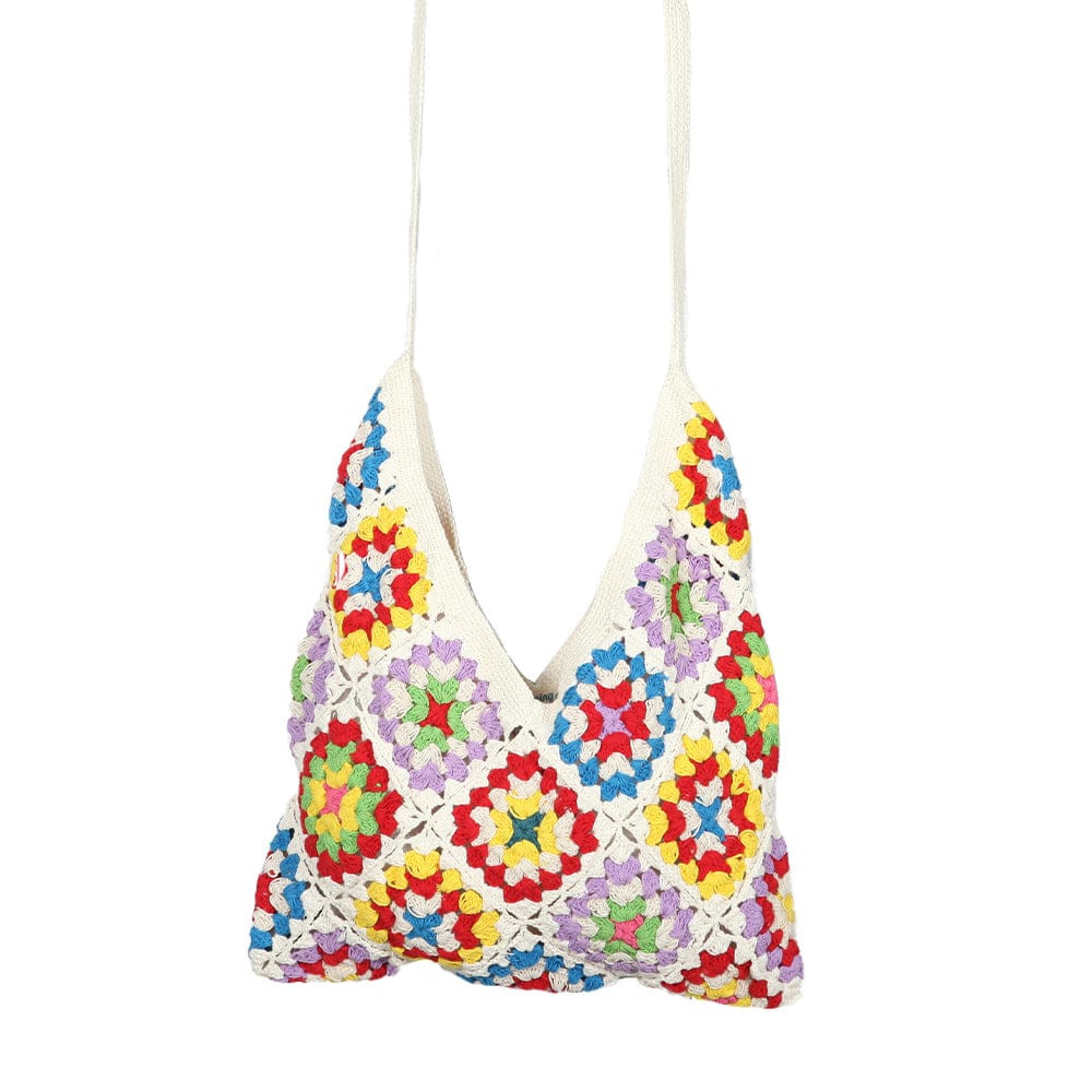 Hippy Crochet Granny Square Shoulder Bag
