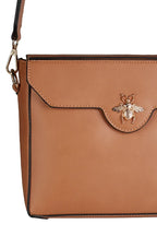 Bella Stripe Strap Crossbody Bag in Tan