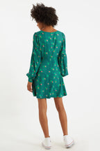 Louche Bindy Bauhaus Abstract Print Square Neck Long Sleeve Dresses