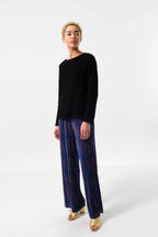 Blanka Eyelash Rib Long Sleeve Jumper - Black