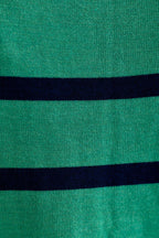 Bly Bow Intarsia Striped Jumper – Navy