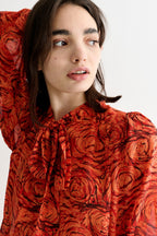 Boo Rosechild Tie Neck Blouse – Apricot