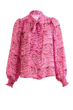 Boo Rosechild Tie Neck Blouse – Pink