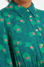 Bron Bauhaus Abstract Print Midi Shirt Dress