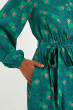 Bron Bauhaus Abstract Print Midi Shirt Dress