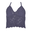 Hippy Lace Up Crochet Halter Top Blue