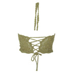 Hippy Lace Up Crochet Halter Top