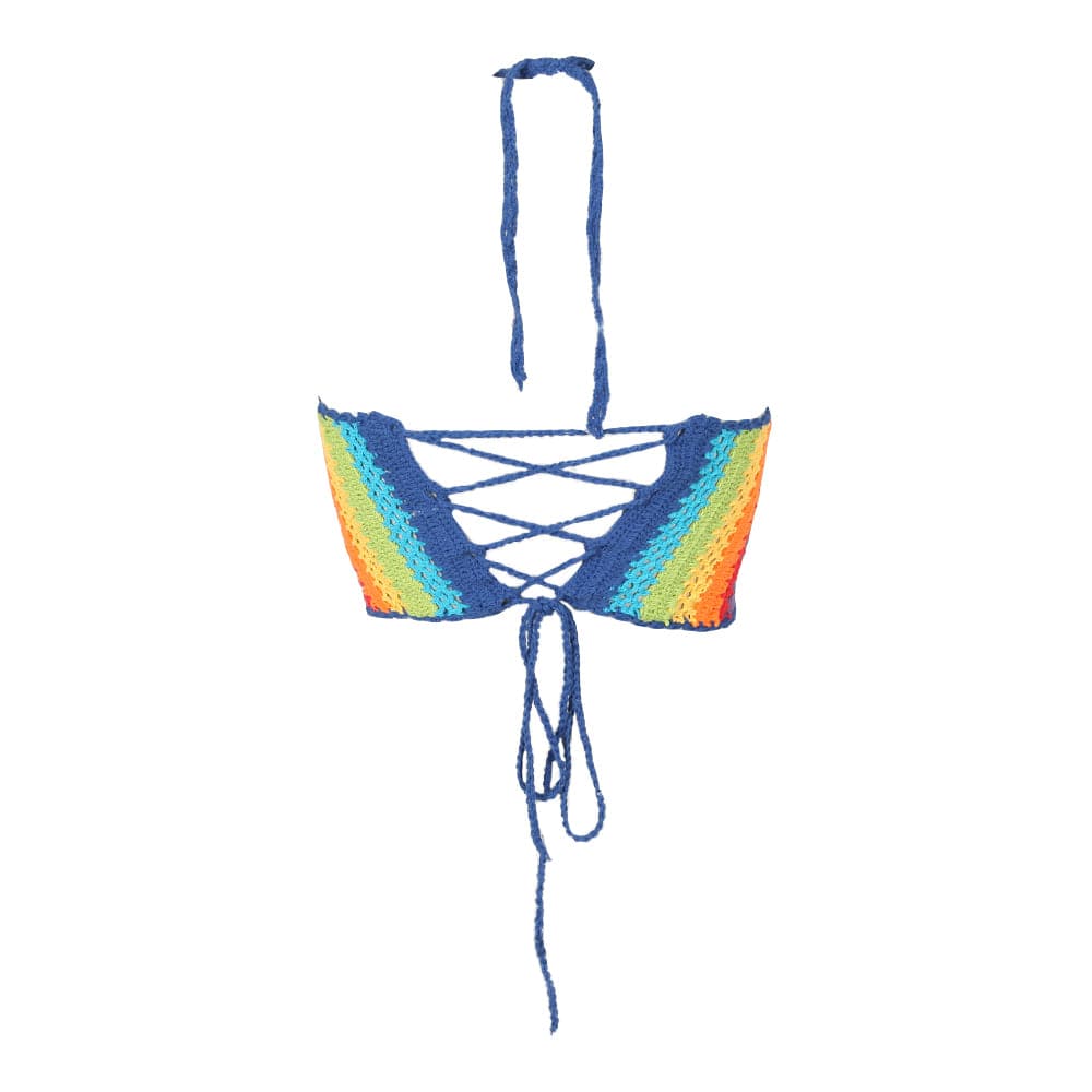 Hippy Rainbow Crochet Halter Top