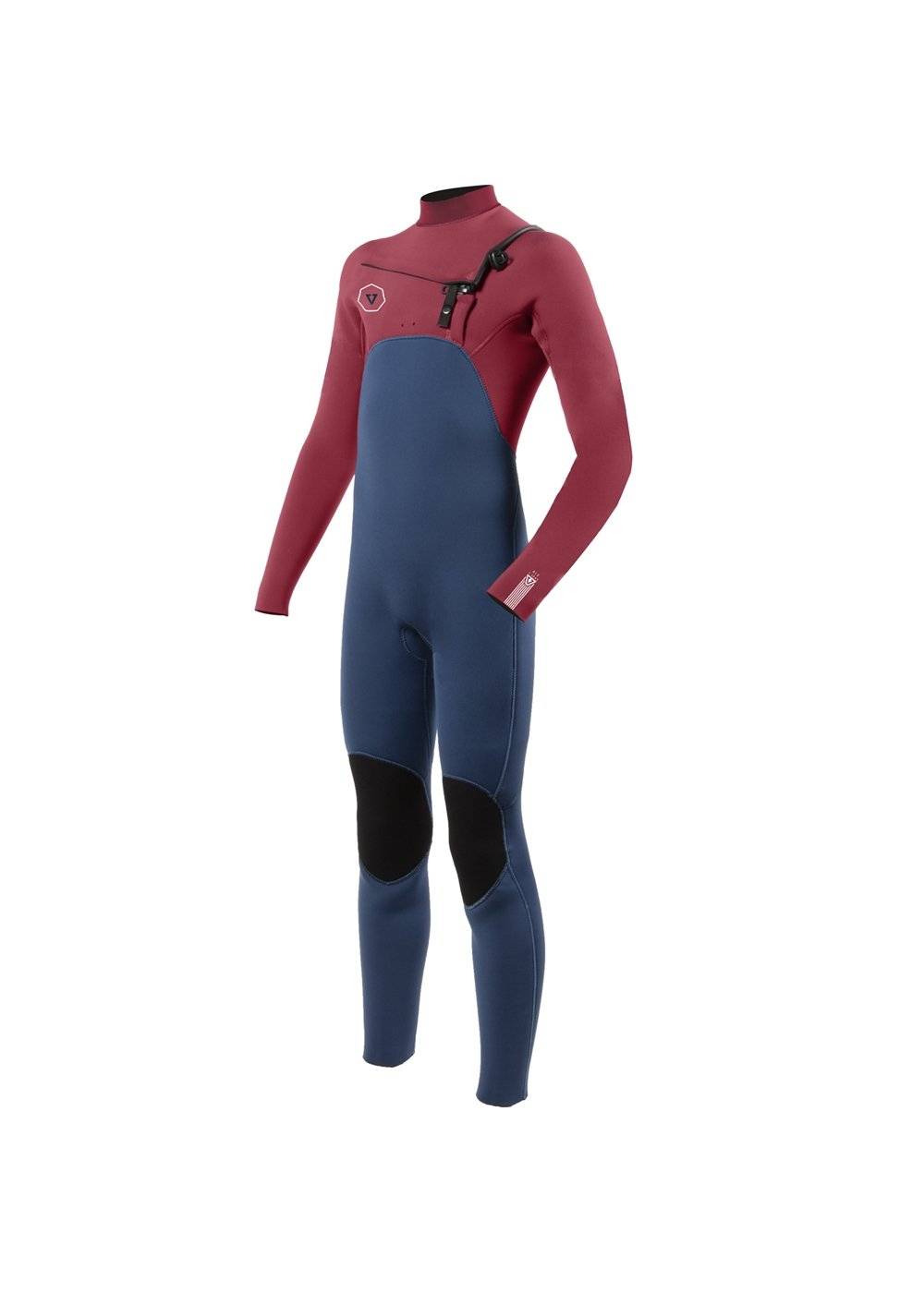 Vissla 7 Seas boys 3-2 full chest zip wetsuit Red age 6