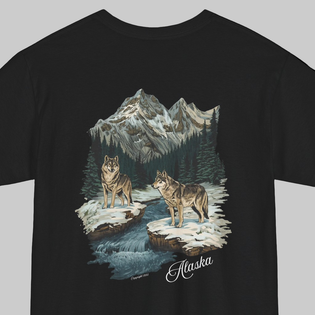 Brag Vintage Alaska Wolf T-Shirt Black