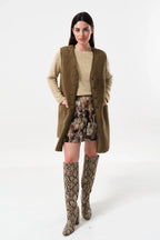 Cathel Borg Longline Waistcoat - Nutmeg