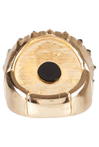 Chloe Black Stone Studded Signet Ring