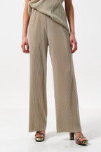Clothide Pleated Wide Leg Trousers - Stone