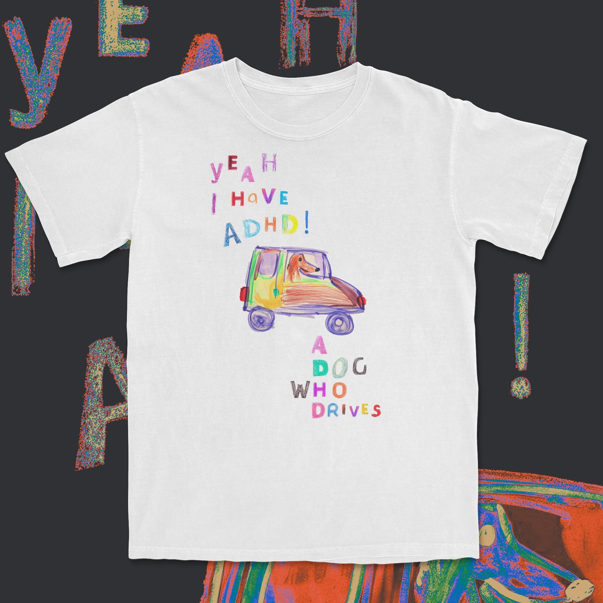 a dog who drives - t-shirt White
