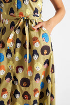 Dancia Besties Print Midi Shirt Dress