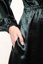 Louche Daria Satin Long Sleeve Mini Dress