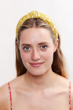 Louche Dotty Printed Headband - Mustard