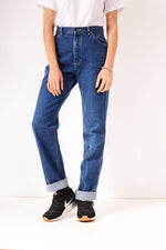 Vintage Lee Straight/Tapered Mom Jeans Mid Blue