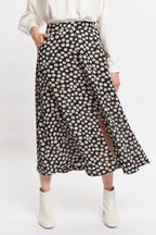 Louche Edie Daisy Dancer Midi Skirt - Black