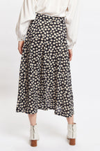 Louche Edie Daisy Dancer Midi Skirt - Black