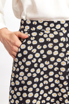 Louche Edie Daisy Dancer Midi Skirt - Black