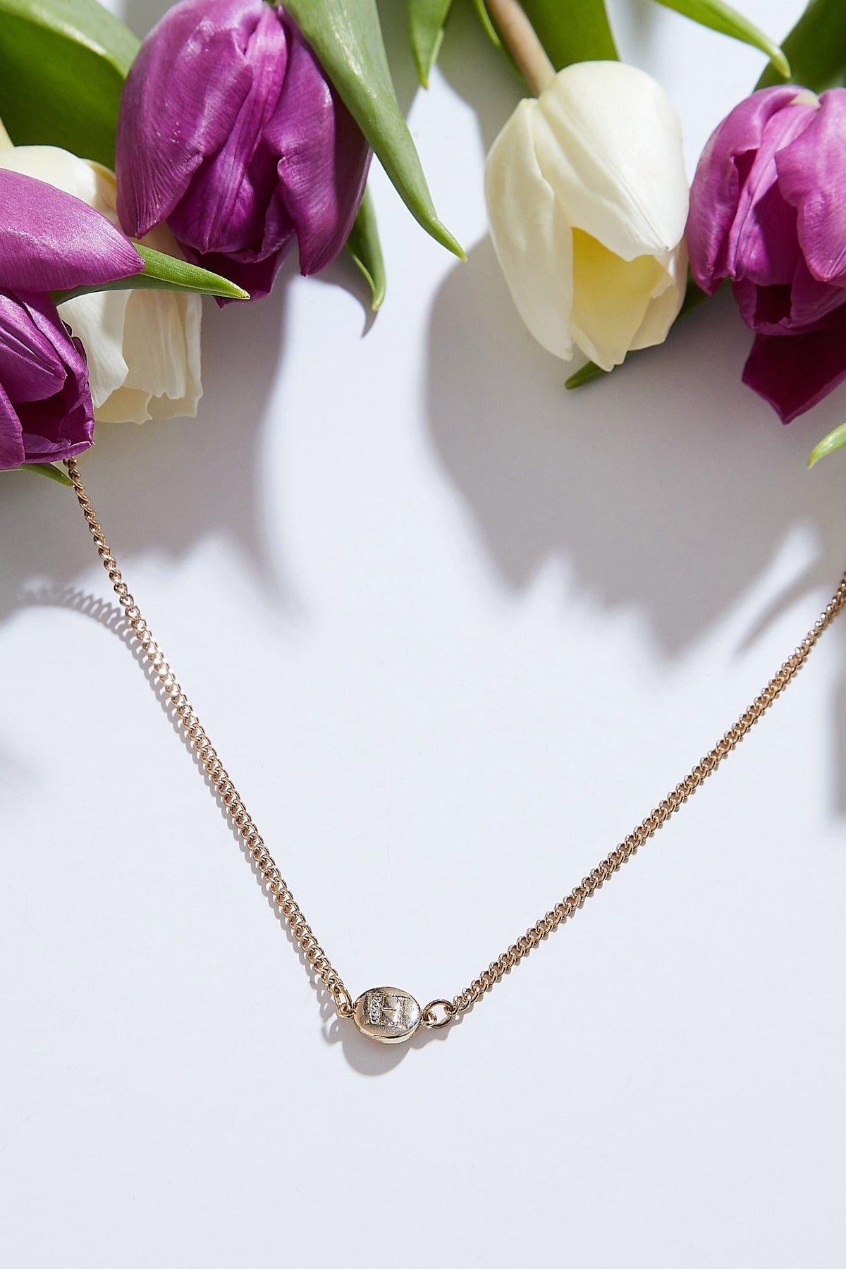 Louche Letter Disc Necklace Gold H Gold
