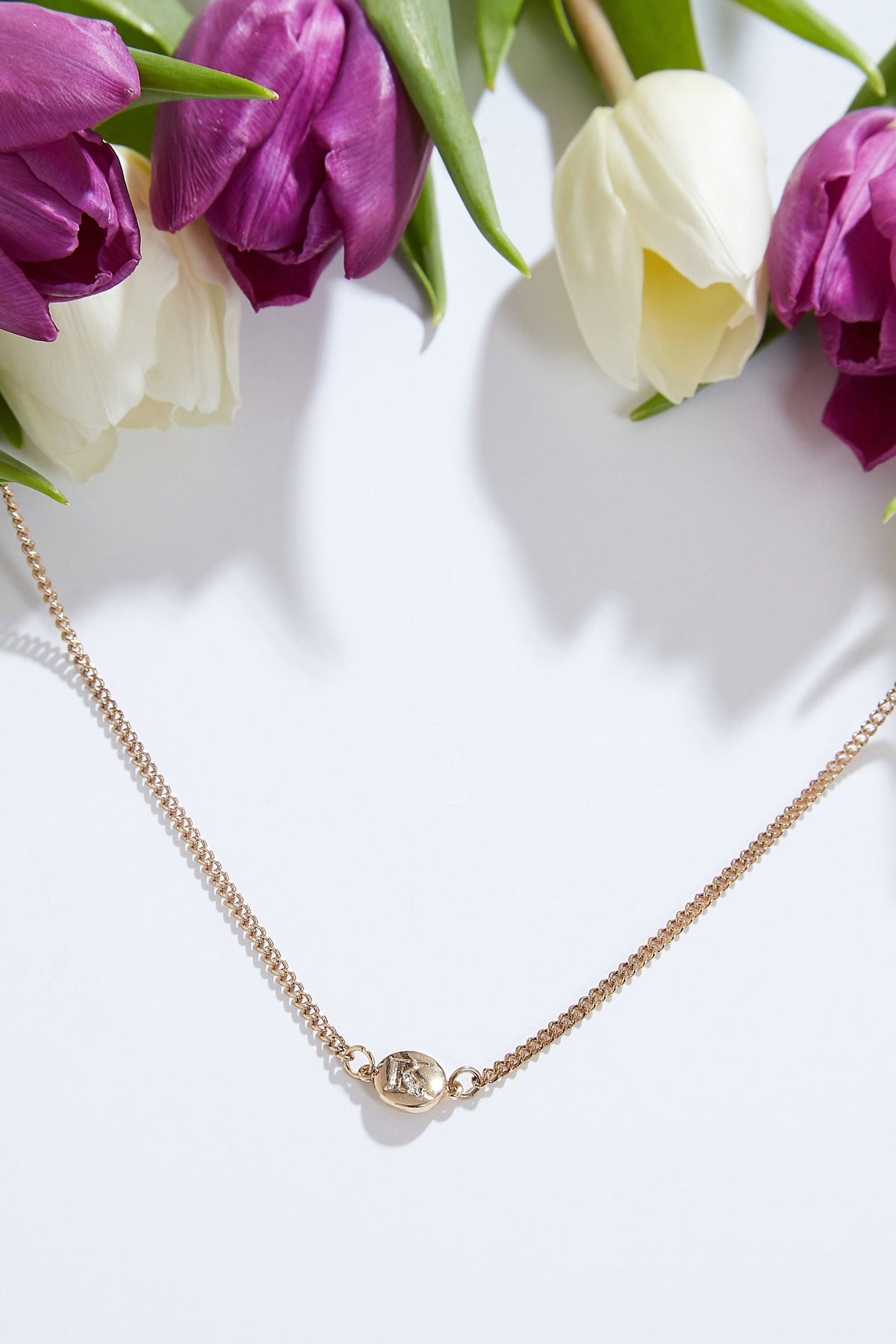 Louche Letter Disc Necklace Gold K Gold