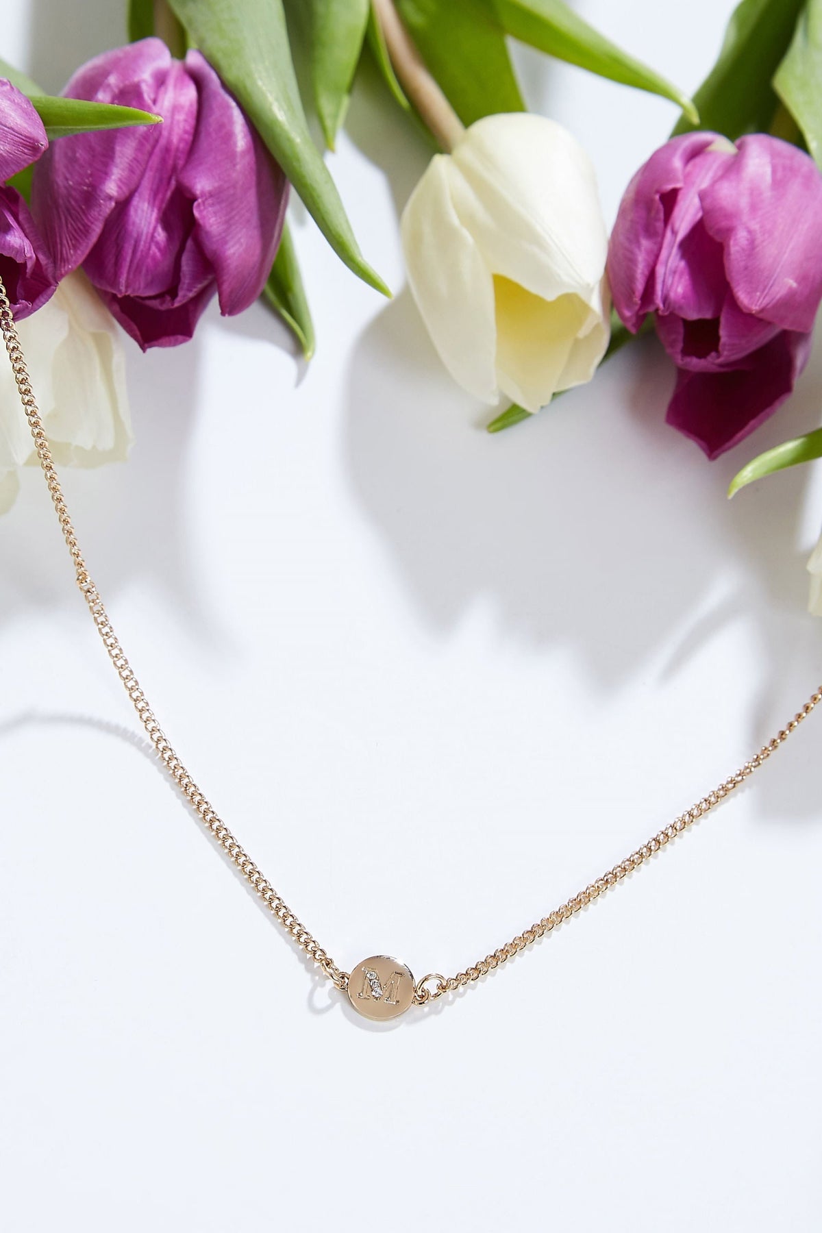 Louche Letter Disc Necklace Gold M Gold