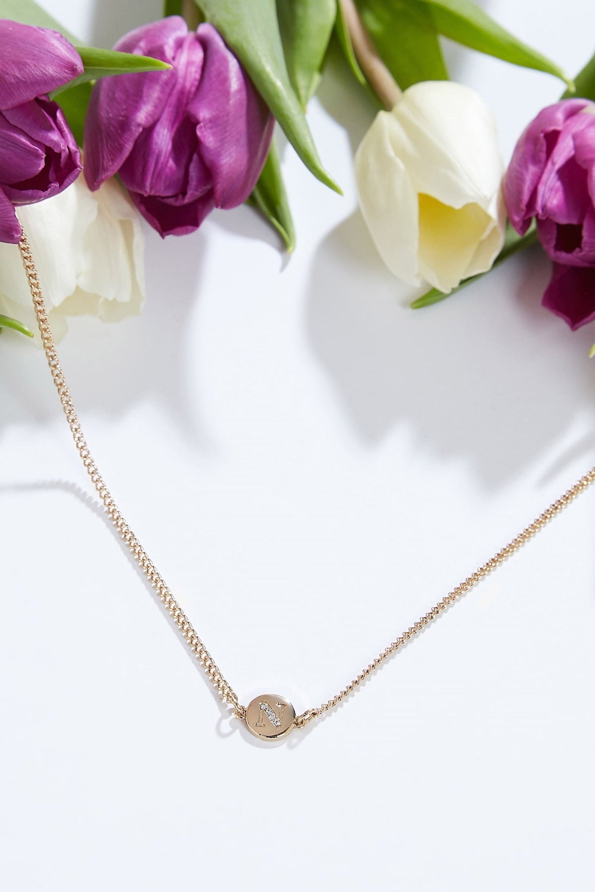 Louche Letter Disc Necklace Gold N Gold