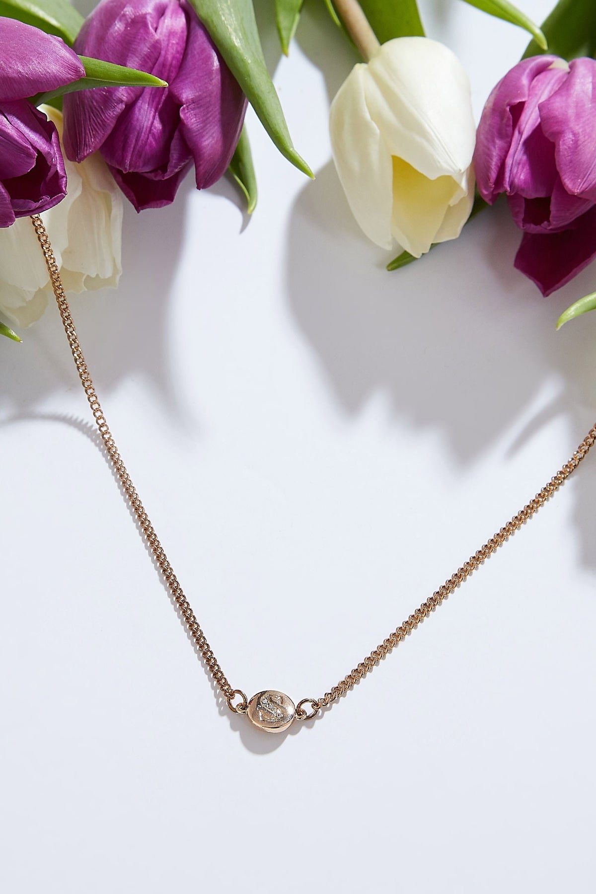 Louche Letter Disc Necklace Gold S Gold