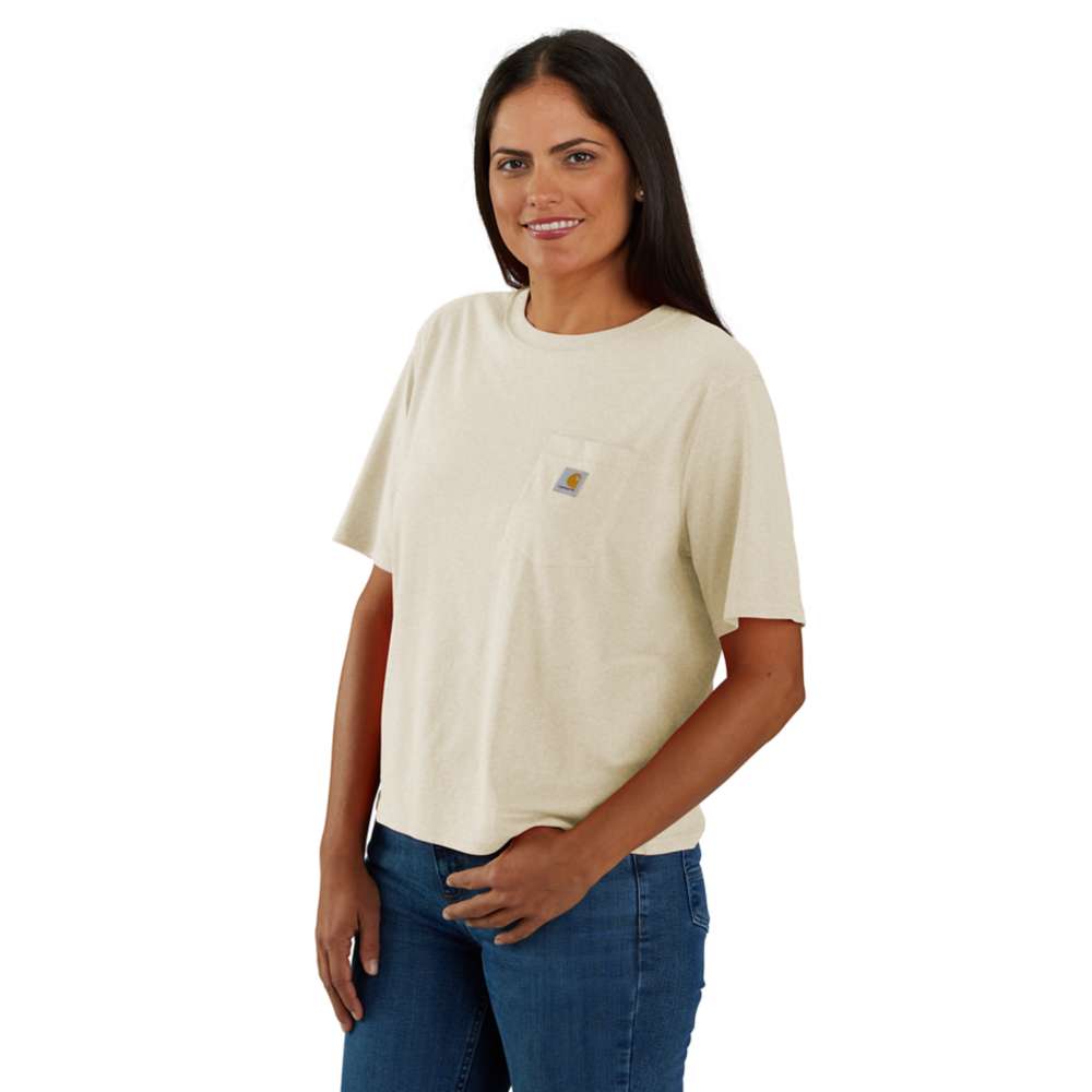 Carhartt Women's Loose Fit Lightweight Short-Sleeve Crewneck T-Shirt Oat Milk Heather