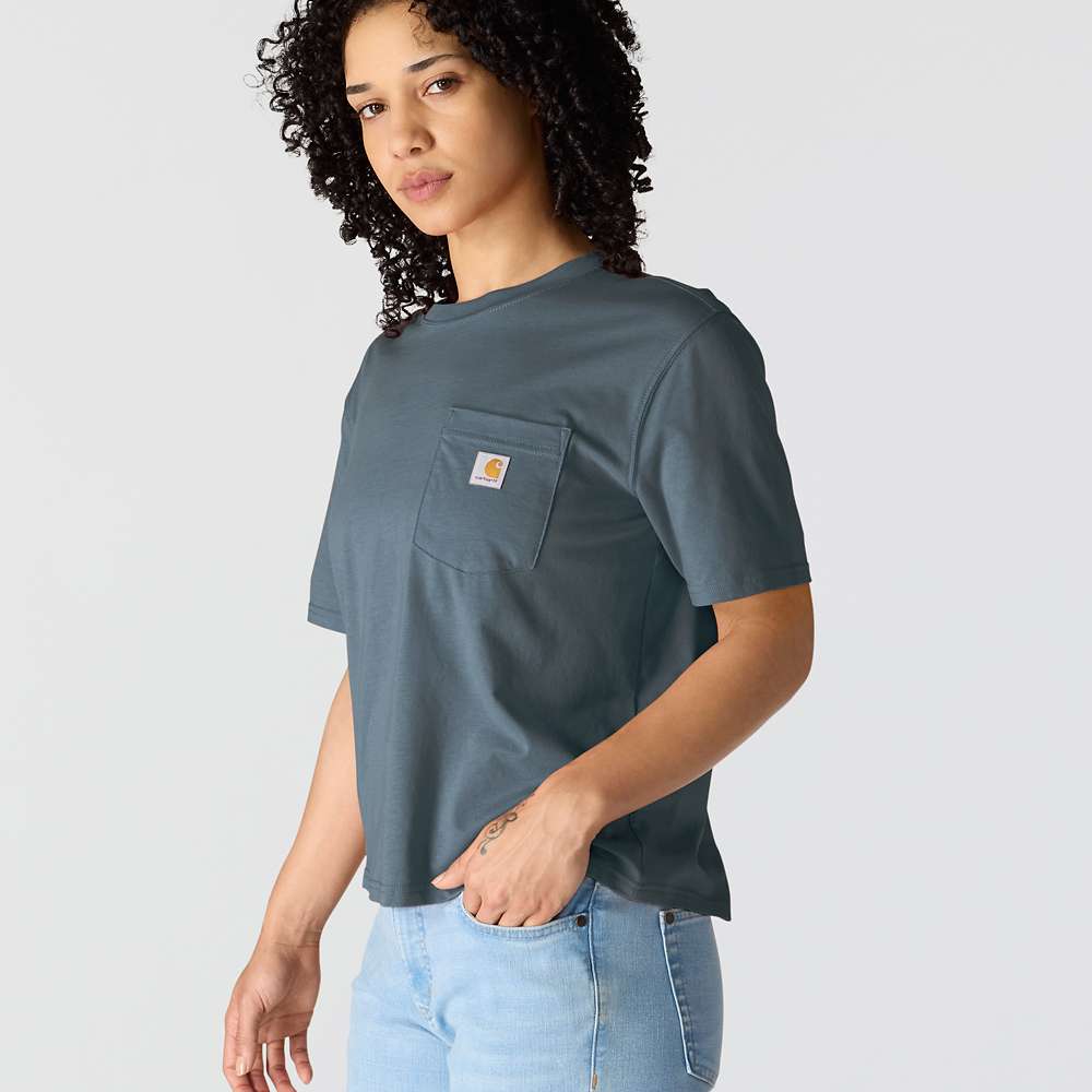 Carhartt Women's Loose Fit Lightweight Short-Sleeve Crewneck T-Shirt Iron Blue