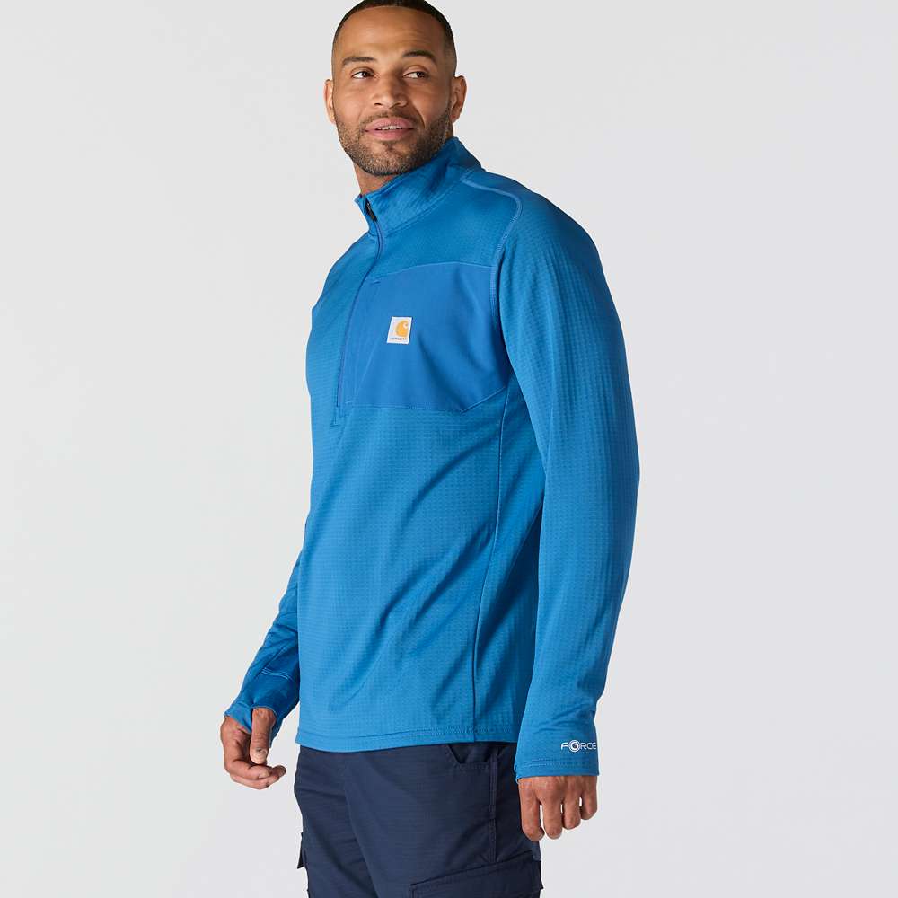 トップス c... Carhartt Force Relaxed Fit Mock Neck Half-Zip Fleece Sweatshirt