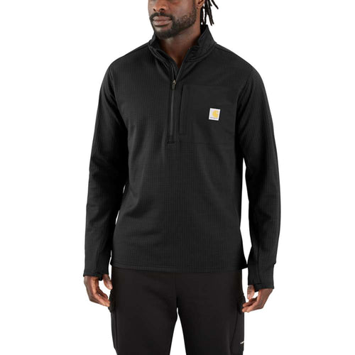 Carhartt 106423 Force Relaxed Fit Mock Neck Half-Zip T-Shirt Black