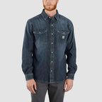 Carhartt Montana Relaxed Fit Midweight Denim Long-Sleeve Snap Front Shirt