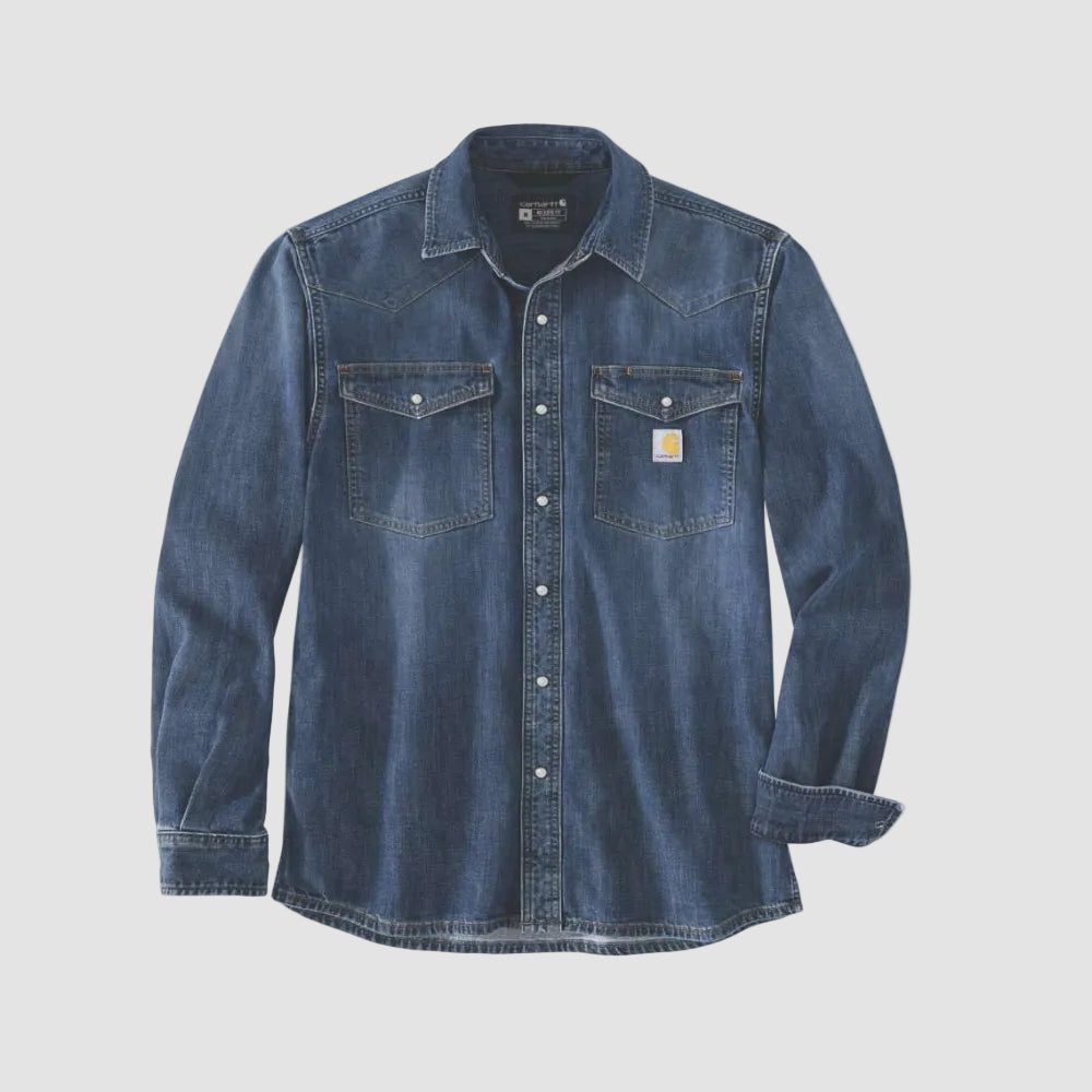 Carhartt Montana Relaxed Fit Midweight Denim Long-Sleeve Snap Front Shirt Wyatt