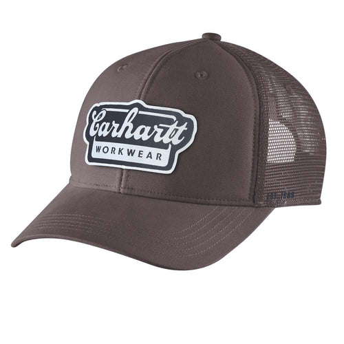 Carhartt Rugged Flex Twill Mesh-Back Script Patch Cap Dark Sepia One Size