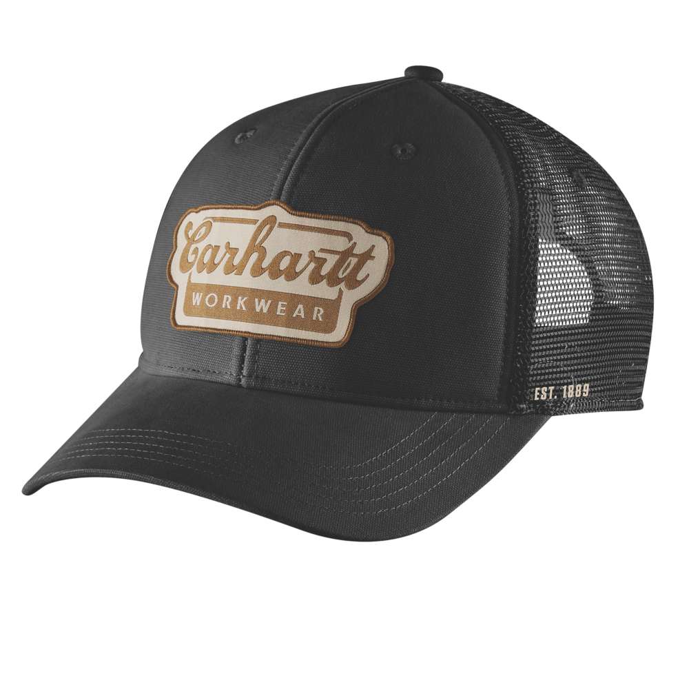 Carhartt Rugged Flex Twill Mesh-Back Script Patch Cap Black One Size