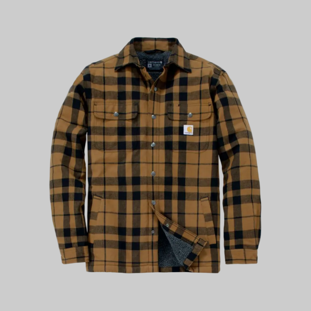 Carhartt Relaxed Fit Flannel Sherpa-Lined Shirt Jacket