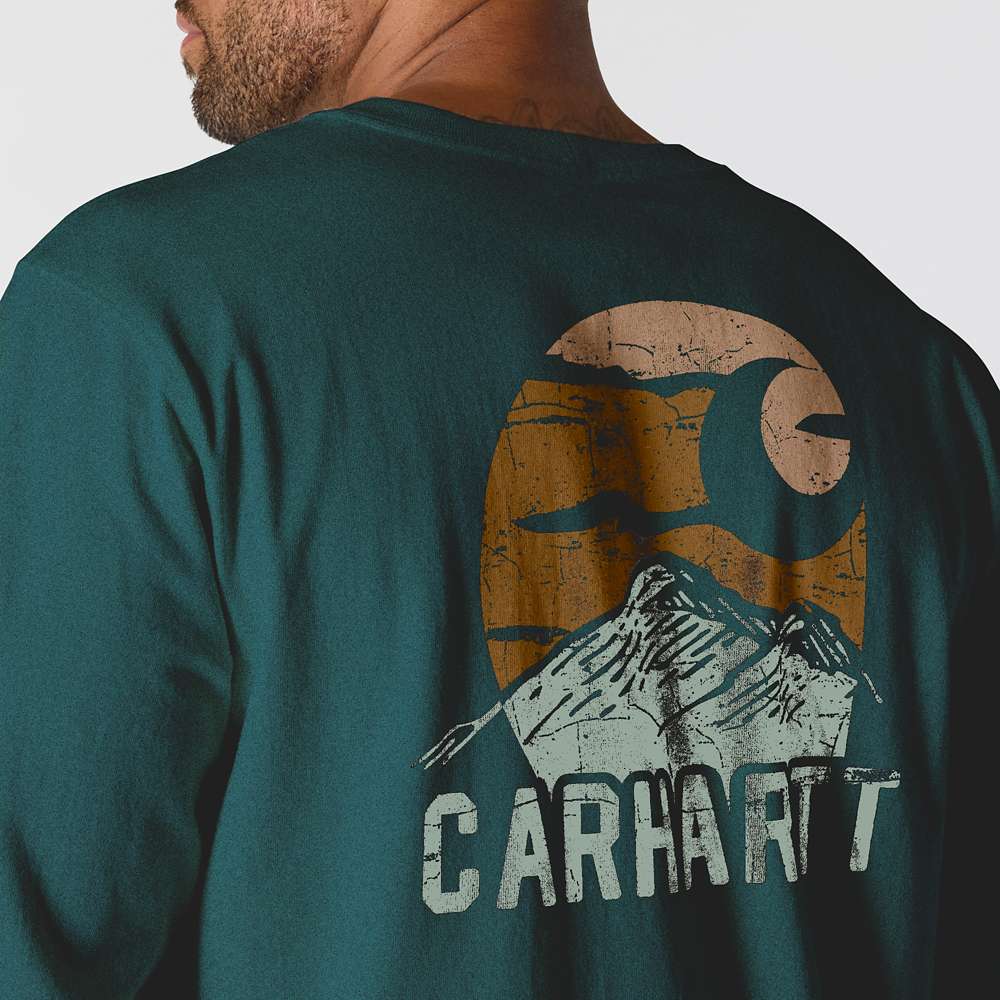 Carhartt Relaxed Fit Heavyweight Long-Sleeve Mountain Graphic T-Shirt