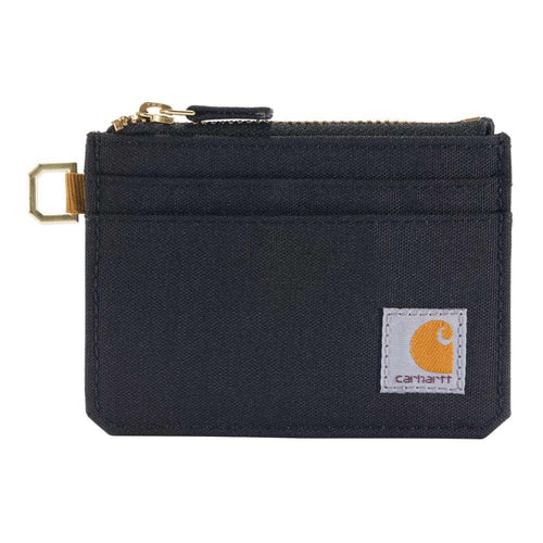 Carhartt Nylon Duck Zippered Card Keeper Wallet Black Black One Size