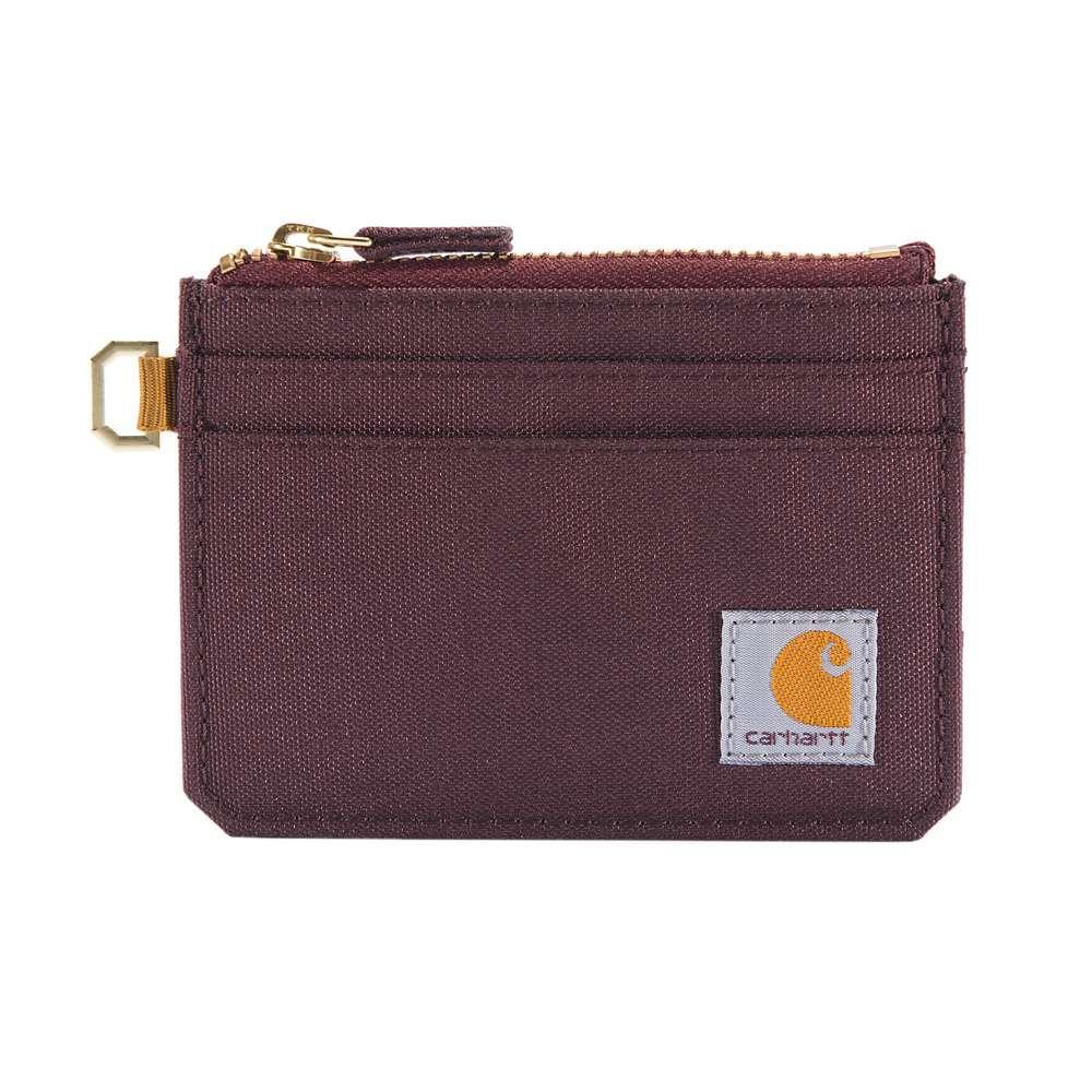 Carhartt Nylon Duck Zippered Card Keeper Wallet Deep Wine One Size