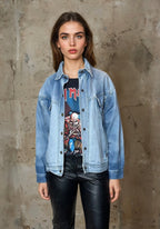 Rare Original Vintage 1980's Biba Blue Denim Jacket UK 8 - 14