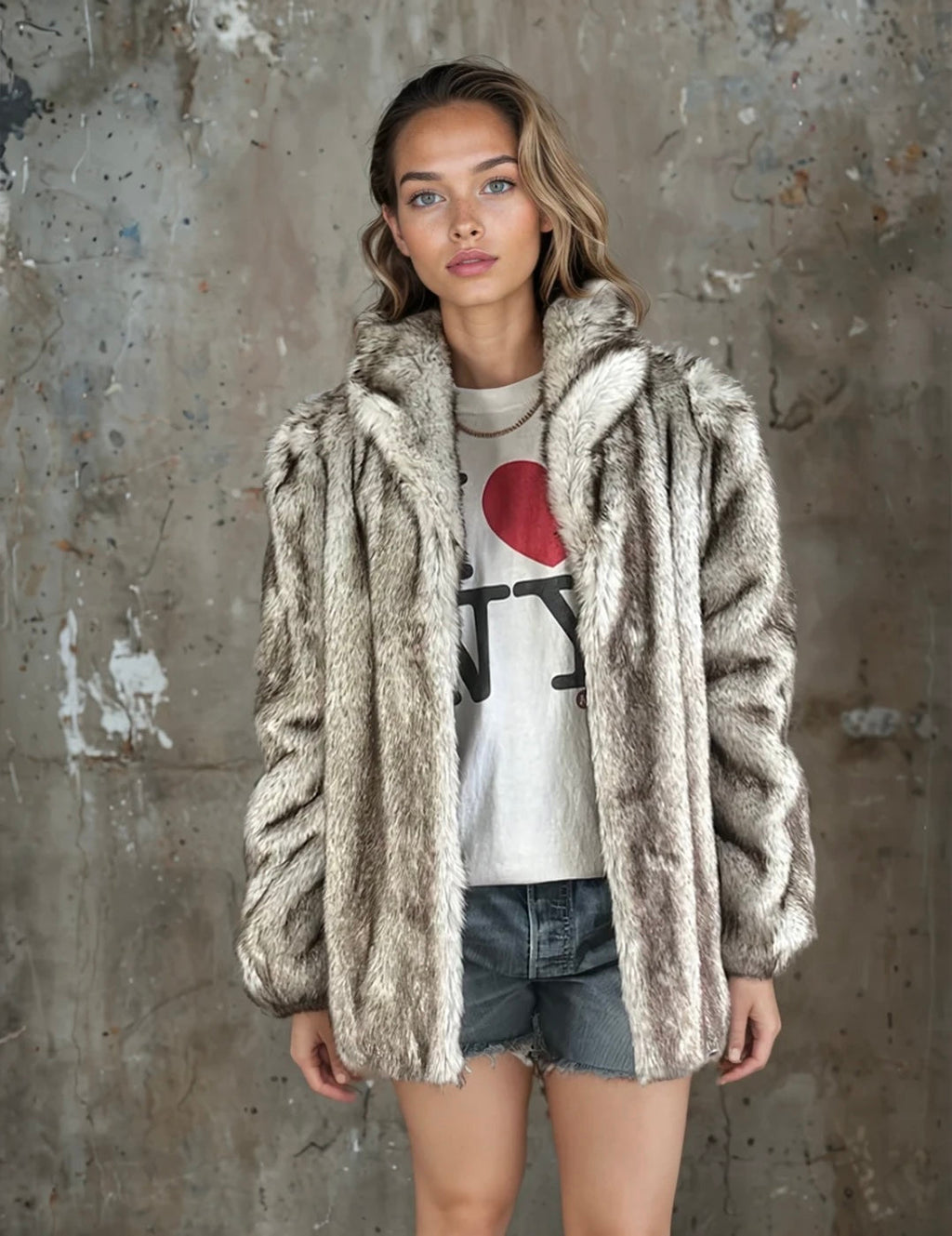 Gorgeous Original 1970's Vintage Faux Fox Fur Coat UK 8 - 14