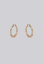 Louche Gedor Matt Gold Bamboo Hoop Earrings - Gold
