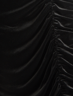 Louche Helka Velvet Ruched Mini Skirt Black