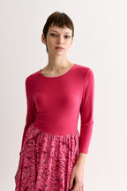 Huxley Rosechild Jersey Top Circle Skirt Midi Dress - Pink