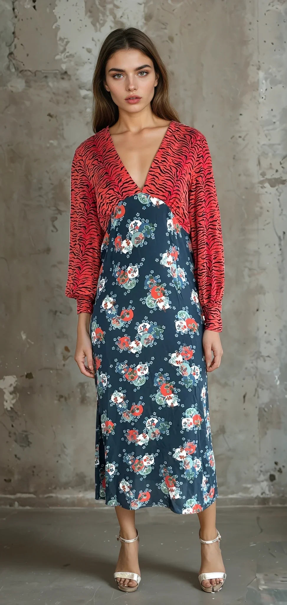 Gorgeous Preloved Primrose Park Tiger / Floral Print Dress UK 10 - 12