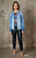 Rare Original Vintage 1980's Biba Blue Denim Jacket UK 8 - 14