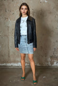 Original 1980's Vintage Acid Wash Denim Skirt UK 8 - 10
